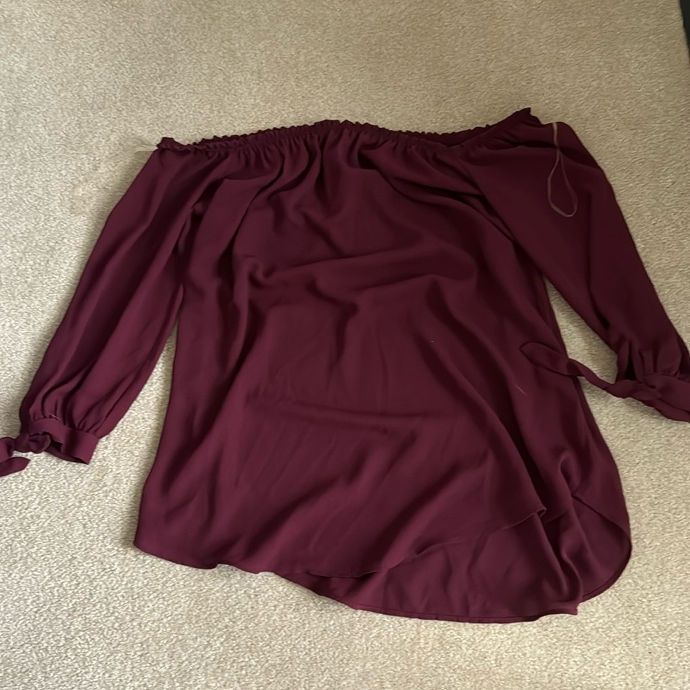Maroon off shoulder top